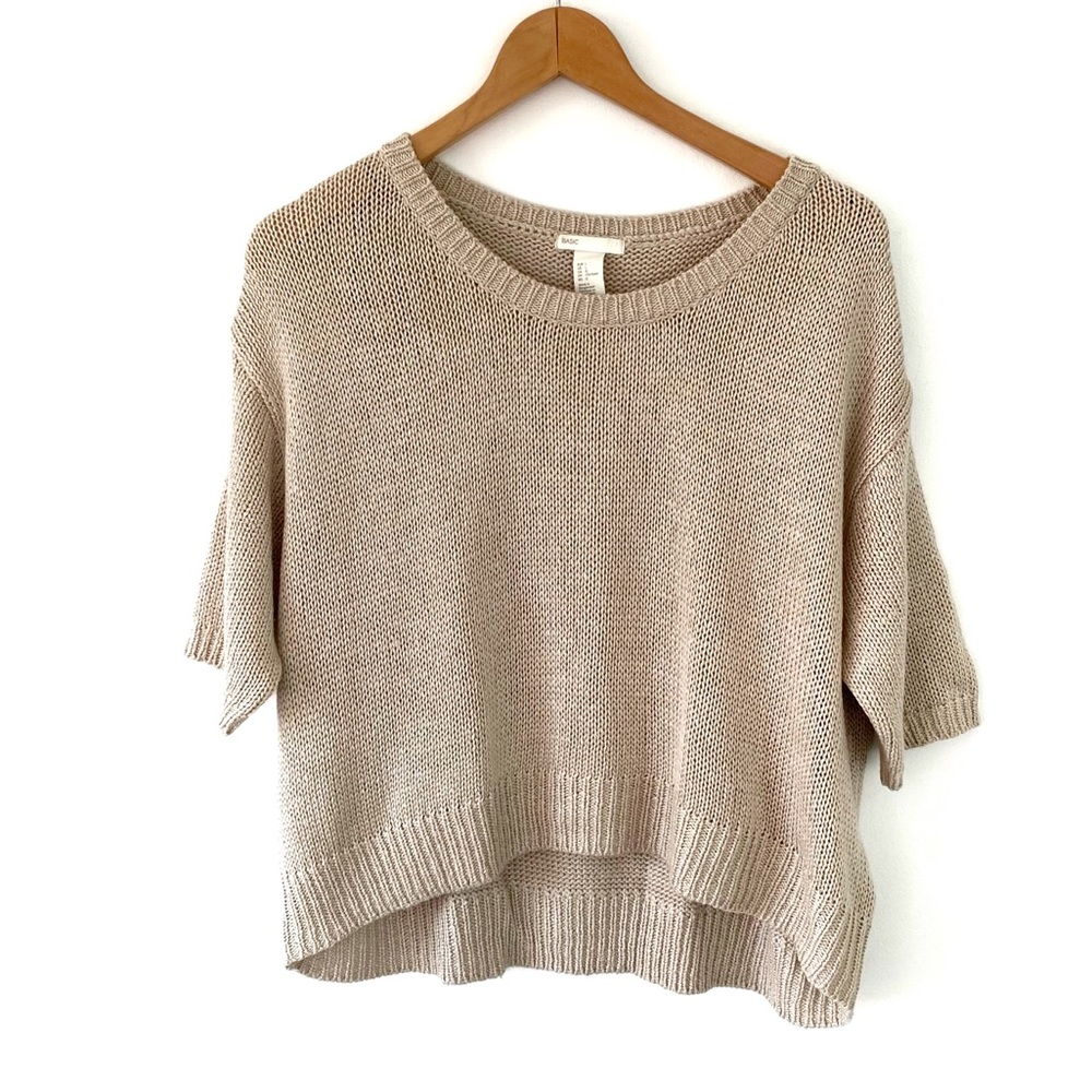 Cream H&M Cropped Knit Sweater